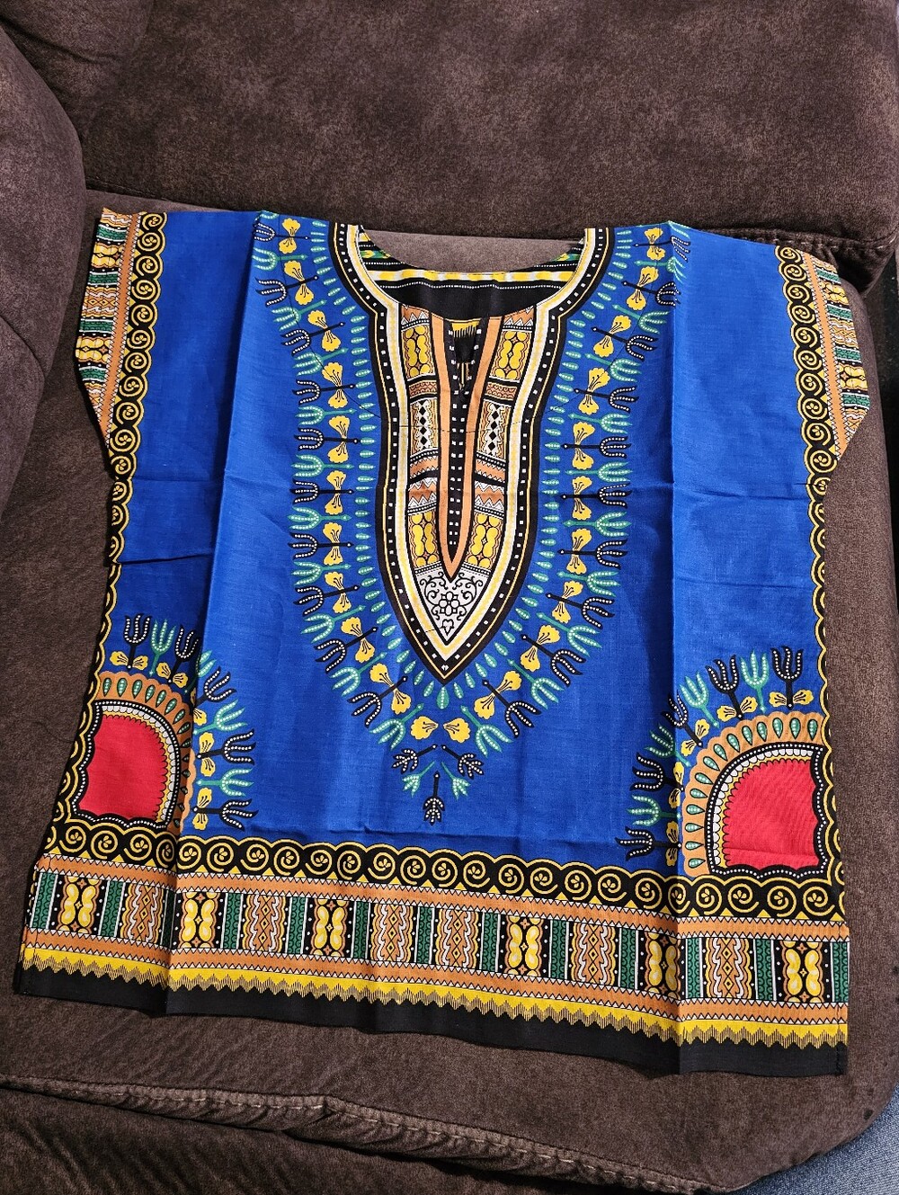 Kids Blue Da'iki Top with Vibrant Print
